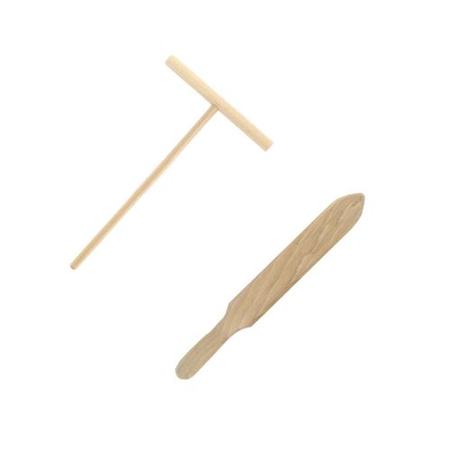 Non Communiqué Bois Ensemble De 2 Ustensiles En Pour Crêpes Fackelmann Wood Edition