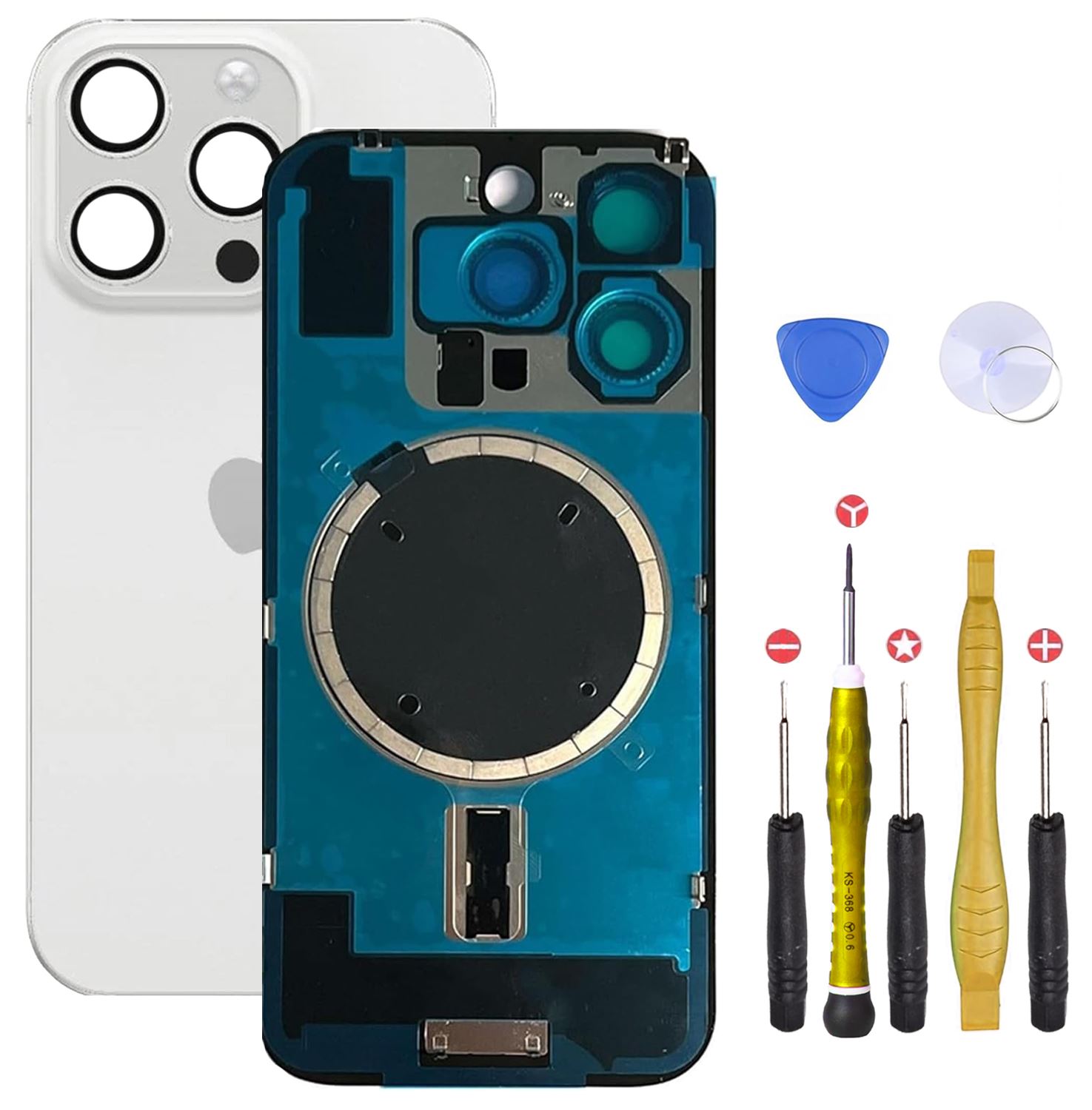 Vitre Arrière Pour IPhone 16 Pro Blanc Titane - Pièce Neuve Originale