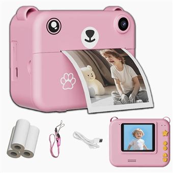 Appareil Photo Instantané Pour Enfants - Écran 2.4" - Impression Sans Encre (noir Et Blanc) - 1080P Vidéo - Carte 32GB Inclus - Cadeau 3-12 Ans