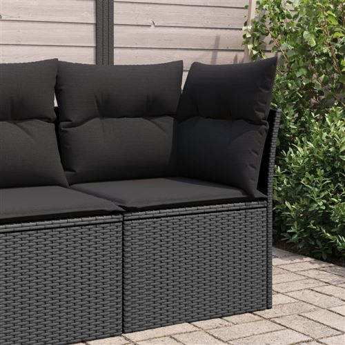 Vidaxl Noir Canapé D'angle Jardin Résine Tressée - Image 3