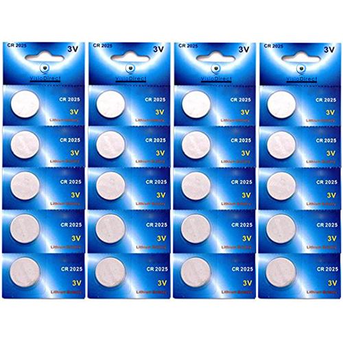 Lot de 20 Piles bouton plates lithium type CR2025 3V compatibles DL2025 - Visiodirect -