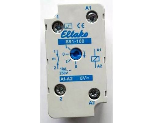 Eltako S91-100-8VAC Impulse Changeover Switch 8V 26x32x50mm 100% Duty