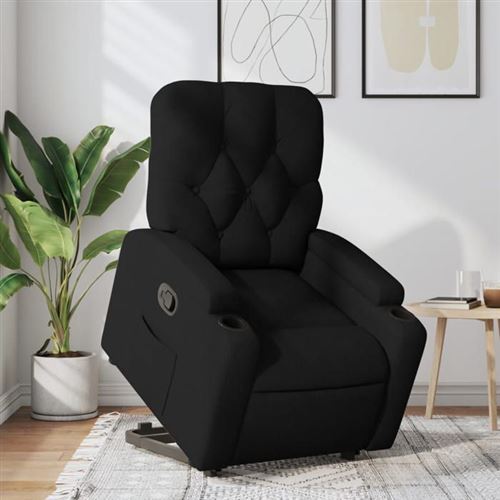 vidaXL - Fauteuil de relaxation - Inclinable - Tissu - Noir - Image 2