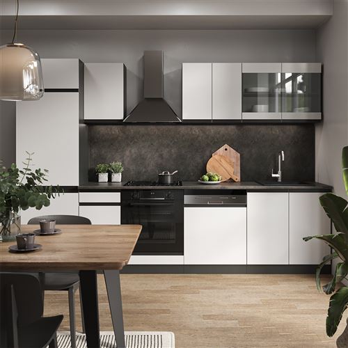 Vicco Cuisine R-Line, Noir Béton/Anthracite, 300cm PT Anthracite