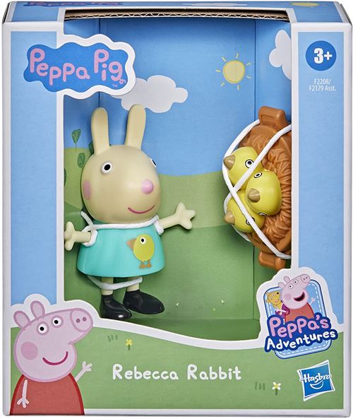Peppa Pig Peppa’s Adventures Peppa’s Fun Friends - F2208 - Figurine articulée 6cm + accessoire - Rebecca Rabbit