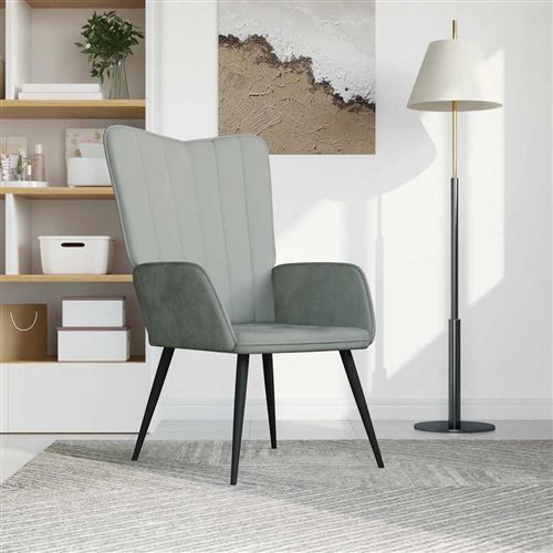 Non Communiqué Gris Vidaxl Relaxstoel Velours Clair