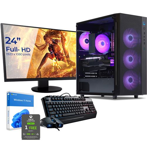 Sedatech Pack PC Gaming Expert • Intel i7-9700KF • Geforce RTX 3050 • 16 Go RAM • 1To SSD M.2 • Wifi • Windows • Unité centrale • Moniteur 23.6