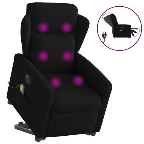 Non Communiqué Noir Vidaxl Fauteuil De Relaxation, Massage, Inclinable Électrique Réglable Tissu
