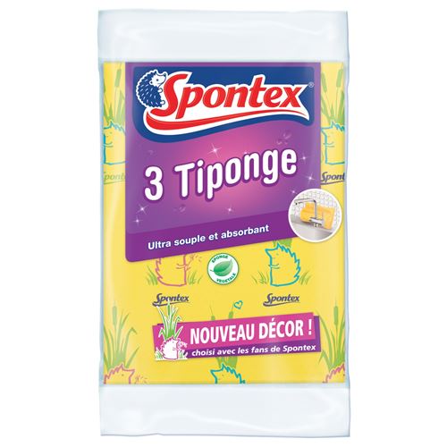 SPONTEX Eponges plates Tiponge - 3 éponges