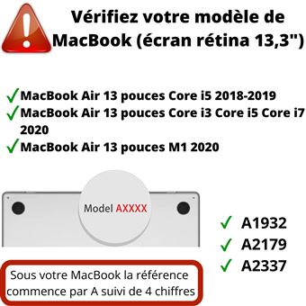 Coque pour MacBook Air 13 (13,3) - Protection 360 Etui Rigide Transparent  Phonillico®