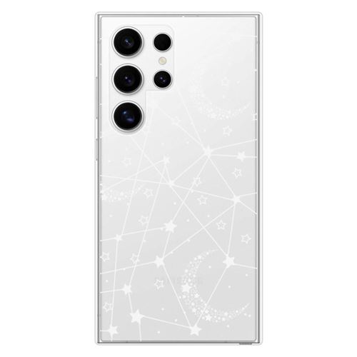Coque en silicone imprimée compatible Samsung Galaxy S24 Ultra Lignes étoilées