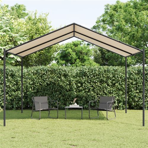 vidaXL Gartenpavillon Beige 4x4 m Stahl und Stoff