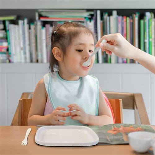 DERYAN Vaisselle enfant Silicone Quuby Blanc