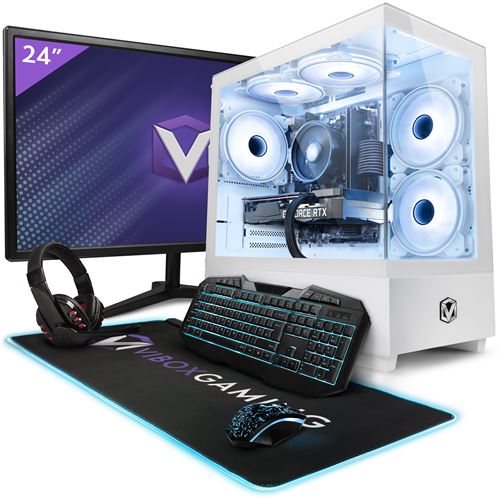 Vibox V-158 PC Gamer - 24 Écran Pack - AMD Ryzen 5 4500 Processeur 4.1GHz - Nvidia RTX 3050 6Go - 16Go RAM - 480Go SSD - Windows 11 - WiFi