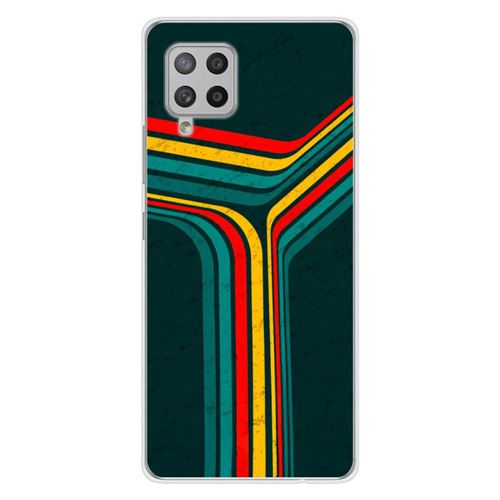 Coque en silicone imprimée compatible Samsung Galaxy A42 5G Retro lines