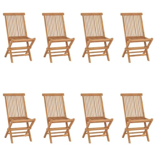 Vidaxl Chaises Pliables - Lot De 8 - Teck Solide - Image 3
