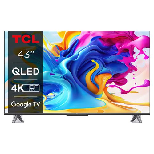 Tcl 43C649 - Classe De Diagonale 43" (43" Visualisable) Tv Lcd Rétro-Éclairée Par Led - Qled - Smart Tv - Google Tv - 4K Uhd (2160P) 3840 X 2160 - Hdr - Quantum Dot