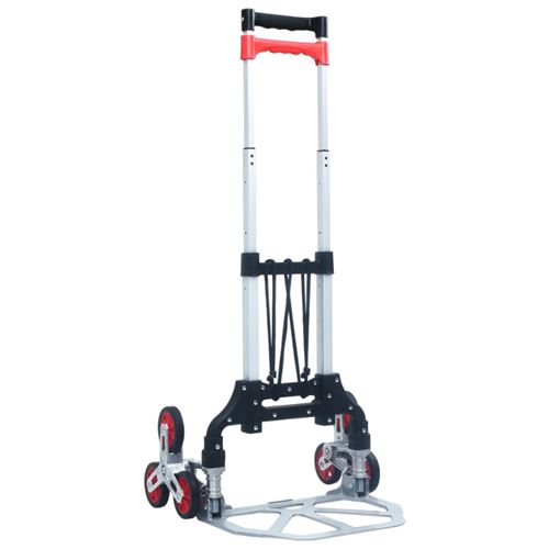 vidaXL Treppen-Transportwagen Klappbar 70 kg Aluminium Silbern
