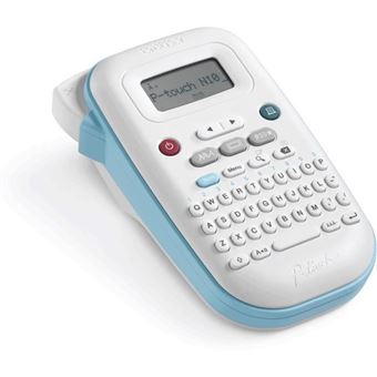 Brother P-Touch PT-N10 - Étiqueteuse - Noir et blanc - thermique direct - 12 mm de large - 180 dpi - jusqu'à 9 mm/sec - outil de coupe - aperçu avant impression, impression par 2 lignes, impression verticale - blanc, bleu