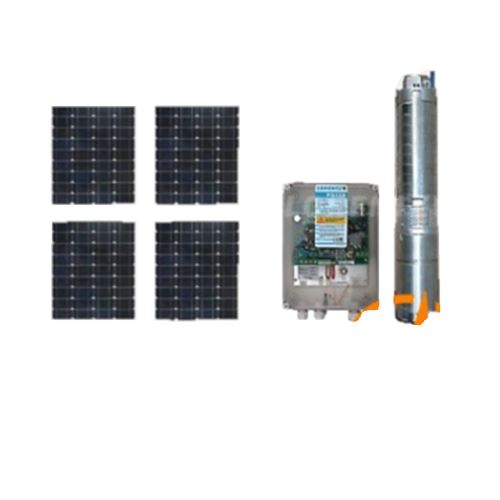 Kit solaire complet pompage 50 mètres 24-48 Volts 160 Watts 45 L/min avec 4 panneaux 50 W 12V