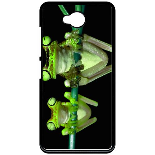 Coque My-Kase pour Lumia 650 - deux grenouilles vertes suspendues - Plastique Noir