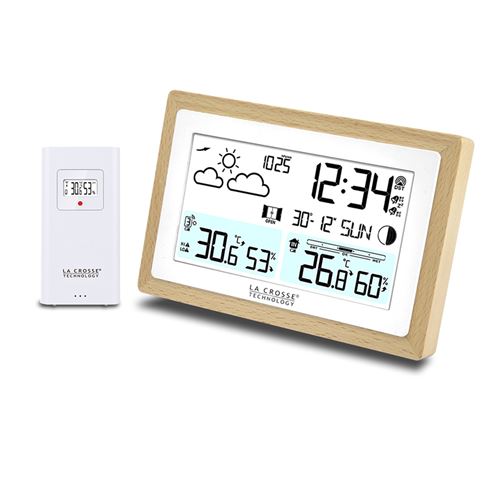 La Crosse Technology Station m&eacute;t&eacute;o avec contour bois WS6282