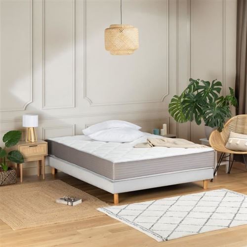 Matelas 140x190cm - Ressorts ensaches et memoire de forme - 5 zones de confort - 22 cm - DEKO DREAM MAGNIFIQUE