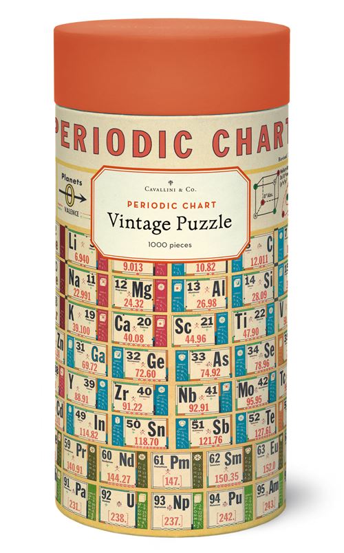 Puzzle LetterBox Cavallini Table périodique des éléments 1000 pièces 50 x 70 cm