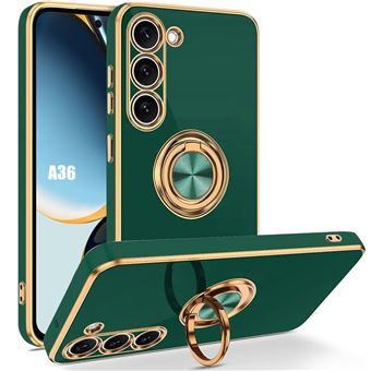 Coque pour Samsung Galaxy A56 5G, Protection TPU Anti-Rayures Antichoc avec Anneau - Vert Nuit - BOOLING - 1