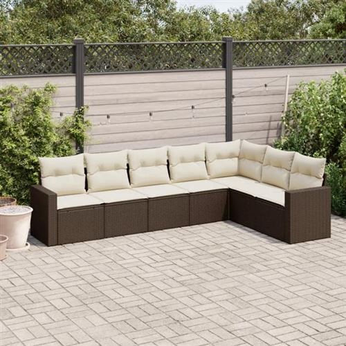 Salon de jardin modulable GENERIQUE resine tressee marron 7 personnes 62 x 62 x 69 cm 7 pieces