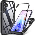 Coque pour Samsung Galaxy A15 4G/5G Noir Rigide Anti-Rayure Protection 360 Degré Intégrale Solide - BOOLING