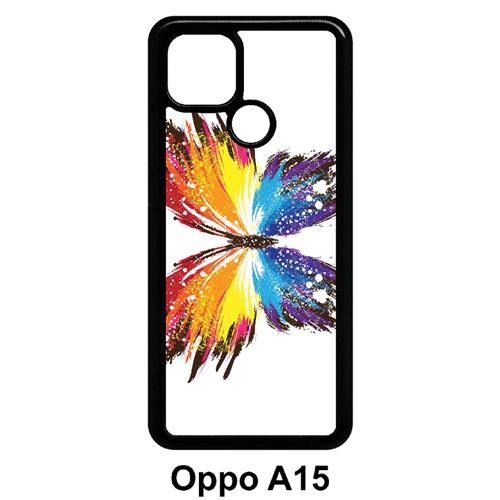 Coque My-Kase pour A15 - papillon multicolor - Plastique Noir