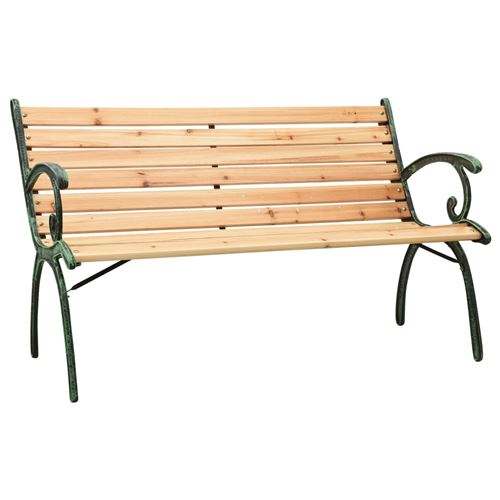 VidaXL Banc de jardin 123 cm Fonte et bois de sapin massif