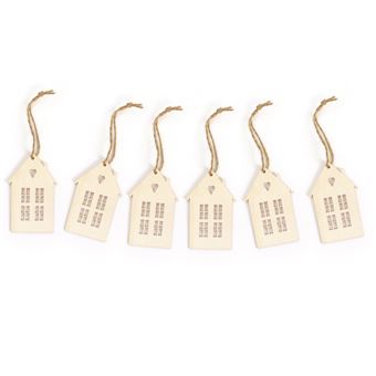 Décorations de Noël en bois - 6 maisons - 1