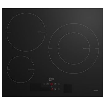 Beko HII63405MT - Table de cuisson à induction - 3 plaques de cuisson - largeur : 58 cm - profondeur : 51 cm - noir - noir