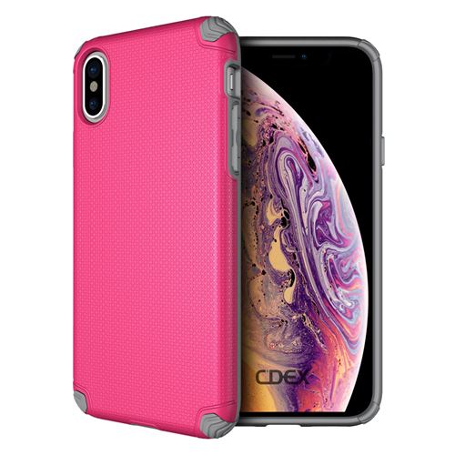 doupi Ultra Armor Coque pour iPhone Xs (iPhone 10s) 5,8 pouces, [Chargeur sans fil pris en charge] Design Housse de Protection Bumper Case Cover, rose