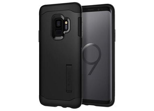 Spigen Slim Armor - Achterzijde behuizing voor mobiele telefoon - polycarbonaat, thermoplastic polyurethaan (TPU) - zwart - voor Samsung Galaxy S9