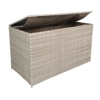Coffre De Jardin Resine Tressee Plate 160 Cm Utica Cappuccino Mobilier De Jardin Achat Prix Fnac