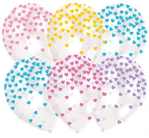 Amscan coeurs de ballons 27 cm en latex bleu/rose 6 pièces