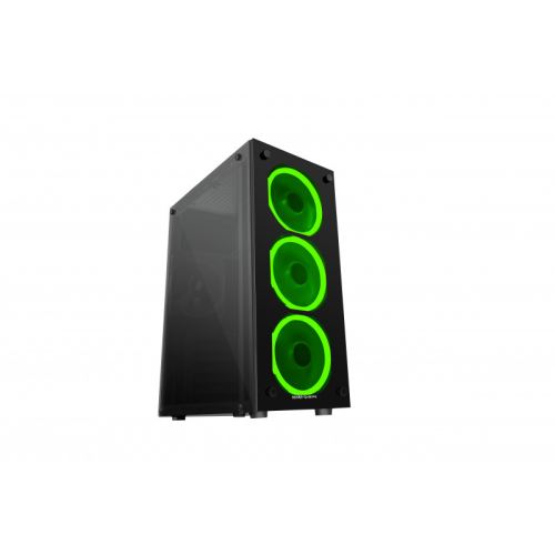 mars boitier moyen tour atx mars gaming mcg green avec panneaux vitrés (noir) noir