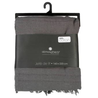 Jeté De Lit Coton 160x220cm - Atmosphera - Style Bohème - 100% Coton