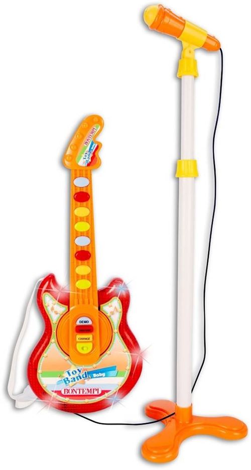 Bontempi Toyband Baby guitare avec microphone debout orange