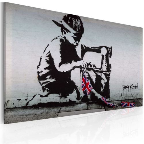 Tableau - Union Jack Kid (Banksy) .Taille : 60x40