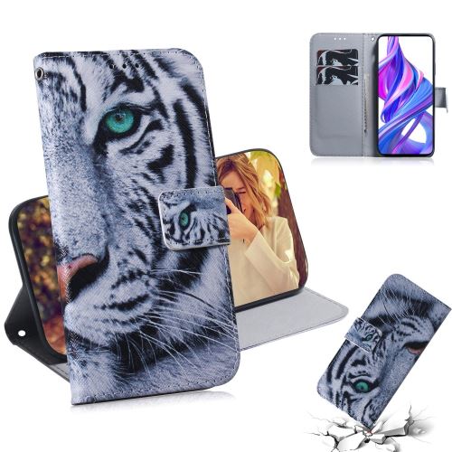 Etui en PU peau d'impression tigre pour votre Huawei Honor 9X/9X Pro