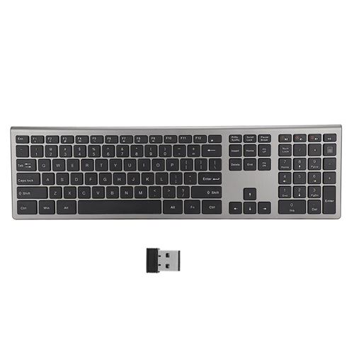 Clavier Bluetooth ultra-mince, clavier sans fil LED 2.4G USB pour Windows XP / 7/8 / 8.1 / 10 / mac OS, noir