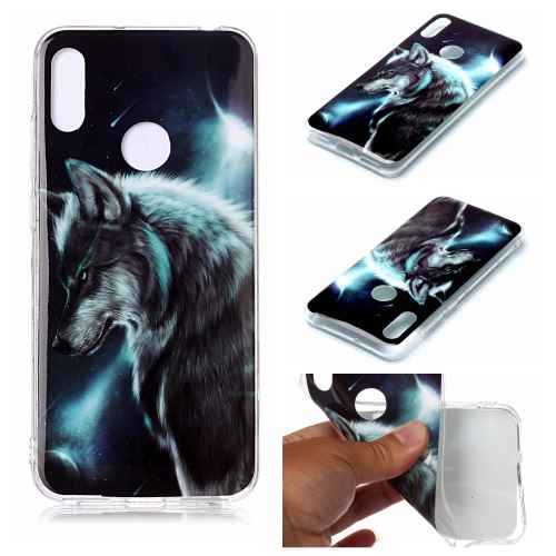 Coque en TPU animal Loup pour votre Huawei Y6 (2019 with Fingerprint Sensor)/Y6 Prime (2019)