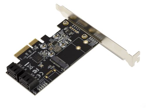 Carte Controleur PCIe 3.0 pour 4x SATA et 1x SSD M2 Pour SSD M2 de type SATA Uniquement