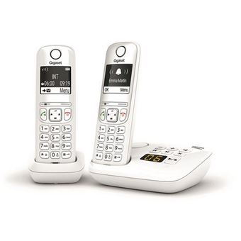 Gigaset AS690A Duo - Téléphone sans fil - système de répondeur avec ID d'appelant - ECO DECT\GAP - blanc + combiné supplémentaire