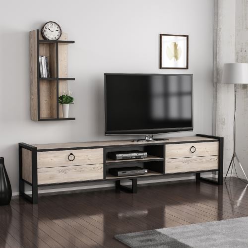 456 10 Sur Homemania Meuble Tv Sena Moderne Avec Bibliotheque