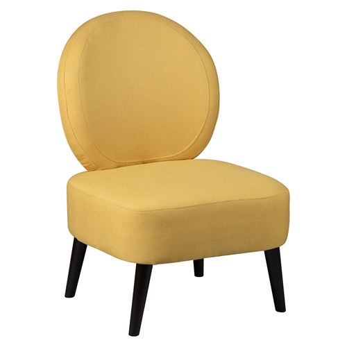 SKALAN - Fauteuil Crapaud Tissu Coloris Jaune Moutarde - Altobuy
